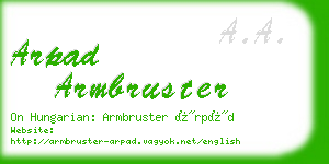 arpad armbruster business card